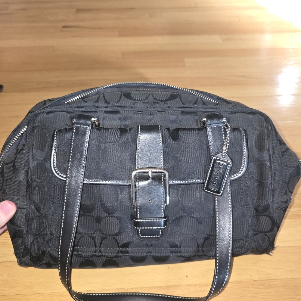 Coach Black Signature Shoulder Bag